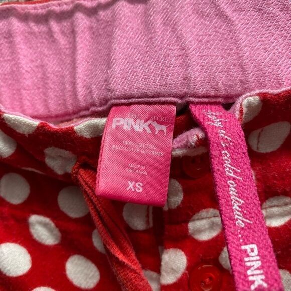 Victoria’s Secret pink red polkadot front button front pocket pj pants xs - Picture 7 of 8